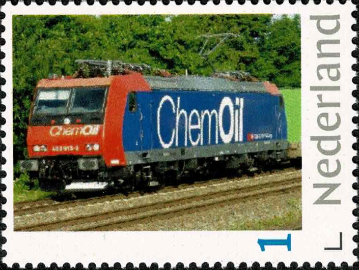 personalised stamp of The Netherlands with trains, trams, stations etc